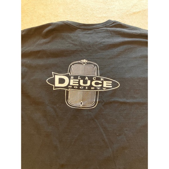 Hanes Other - Vintage Hanes Black Deuce Society T-Shirt Mens XL Black Y2K Graphic Hot Rod Car